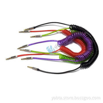 3.5mm Male To Male Car Stereo Coiled Spiral Audio Cable